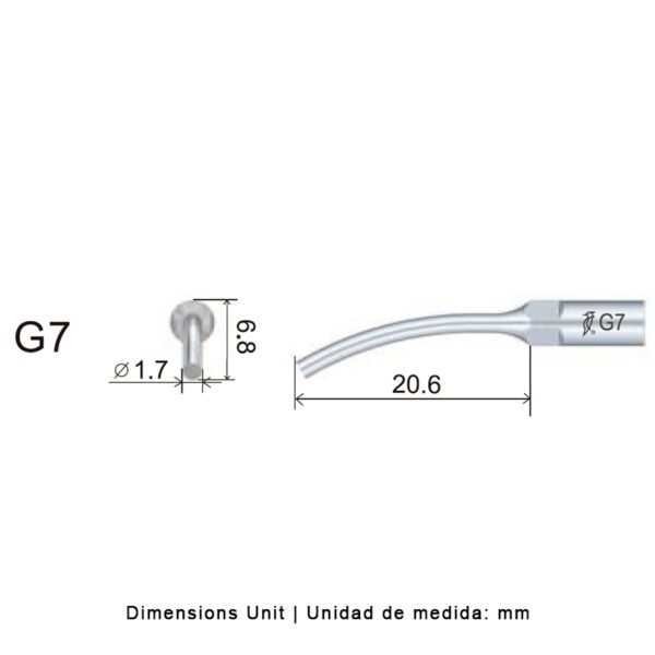 Punta ultrasonidos Woodpecker G7 compatible EMS | Profilaxis - Imagen 2