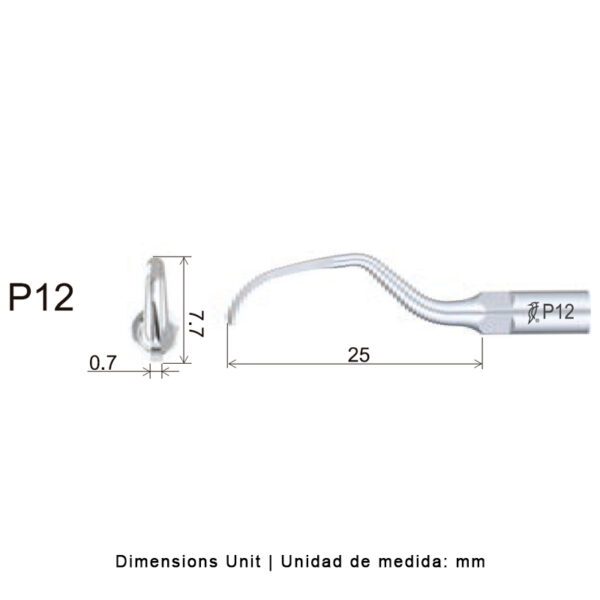 Punta ultrasonidos Woodpecker P12 compatible EMS | Perio - Imagen 2
