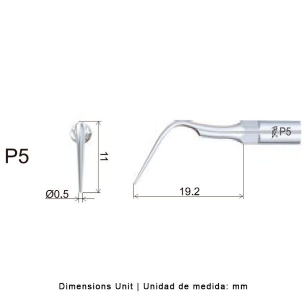 Punta ultrasonidos Woodpecker P5 compatible EMS | Perio - Imagen 2