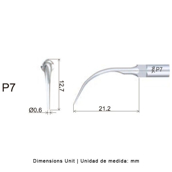 Punta ultrasonidos Woodpecker P7 compatible EMS | Perio - Imagen 2