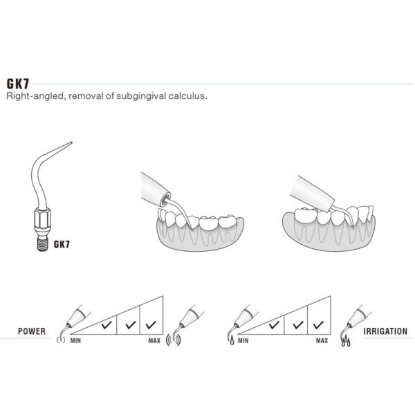 Punta  GK7 (ángulo dcho.) para scaler neumático ECO S2, compatible con KaVo Sonicflex | Profilaxis - Imagen 3