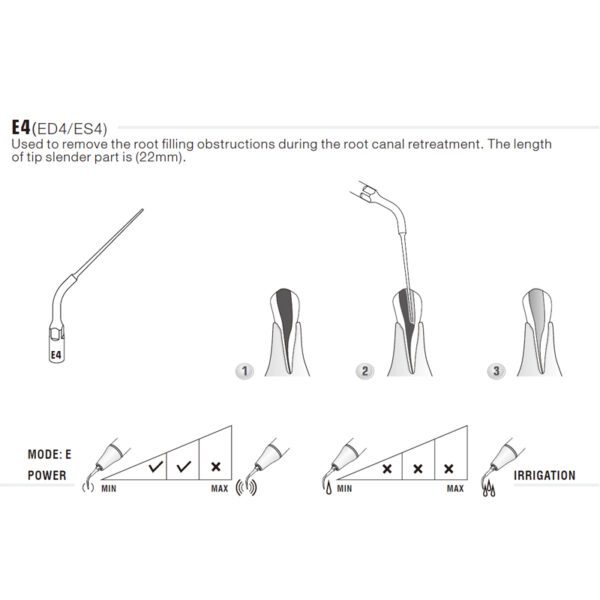 Punta ultrasonidos Woodpecker ED4 compatible Satelec | Endo - Imagen 3