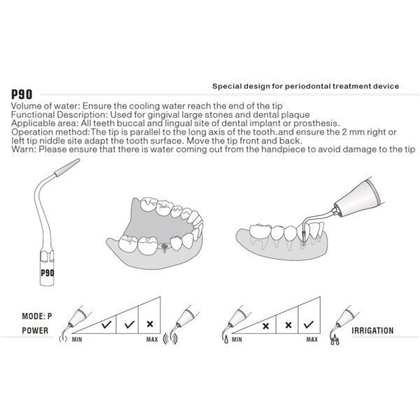 Punta ultrasonidos Woodpecker P90 compatible EMS | Implantes - Imagen 5