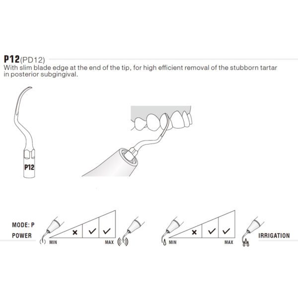 Punta ultrasonidos Woodpecker PD12 compatible Satelec | Perio - Imagen 3