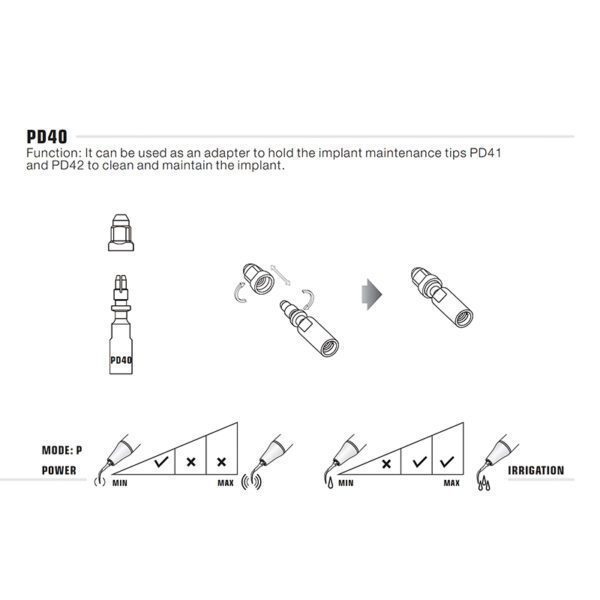Punta Endochuck ultrasonidos Woodpecker PD40 compatible Satelec | Profilaxis, Implantes - Imagen 3