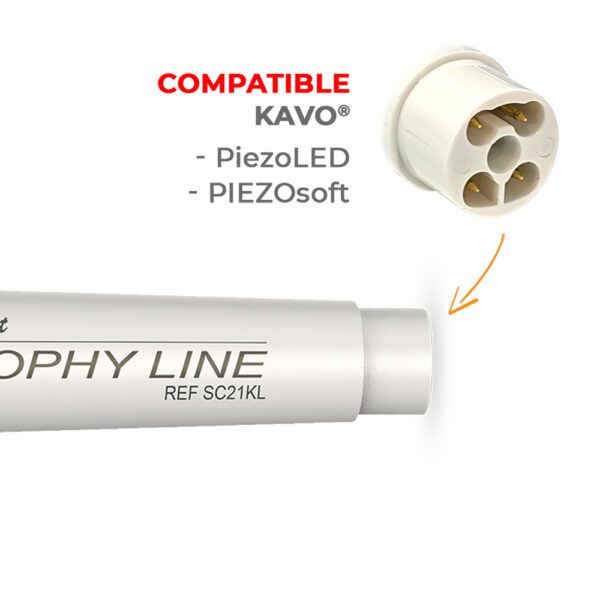 Pieza de mano ultrasonidos con luz MK-dent SC21KL compatible KaVo® PiezoLED / PIEZOsoft y rosca compatible puntas EMS® - Imagen 2