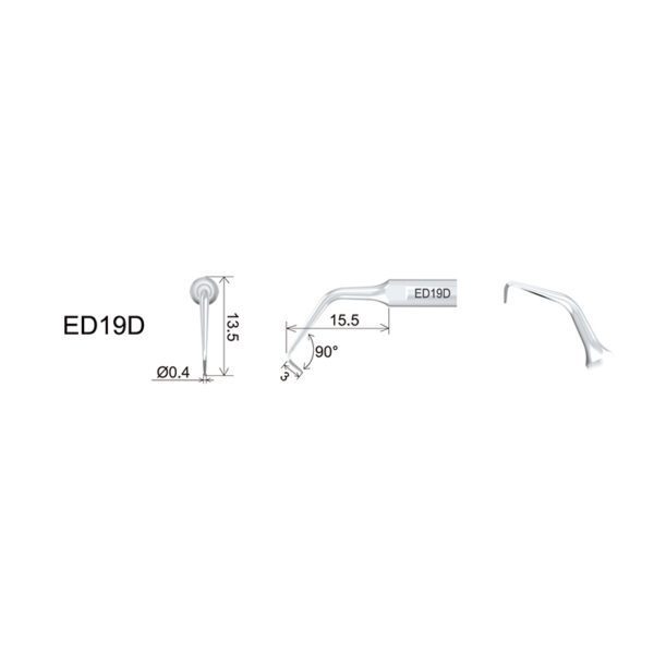 Punta ultrasonidos Woodpecker DTE ED19D compatible Satelec | Endo, Diamantada - Imagen 2