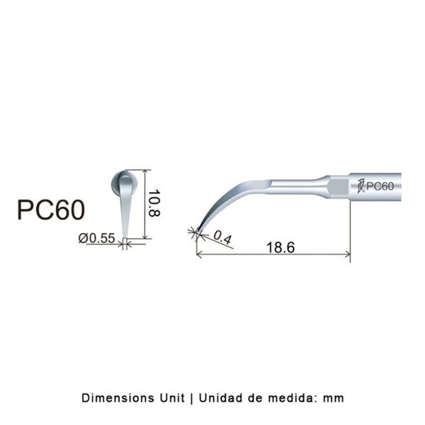 Punta ultrasonidos Woodpecker PC60 compatible KaVo® PiezoLED, KaVo® PiezoSOFT y compatibles | Profilaxis - Imagen 2