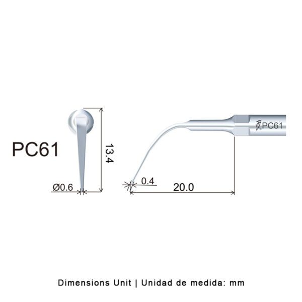 Punta ultrasonidos Woodpecker PC61 compatible KaVo® PiezoLED, KaVo® PiezoSOFT y compatibles | Perio - Imagen 2