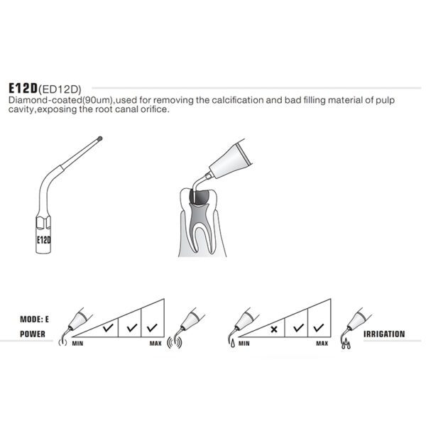 Punta ultrasonidos Woodpecker E12D compatible EMS | Endo Diamantada - Imagen 4