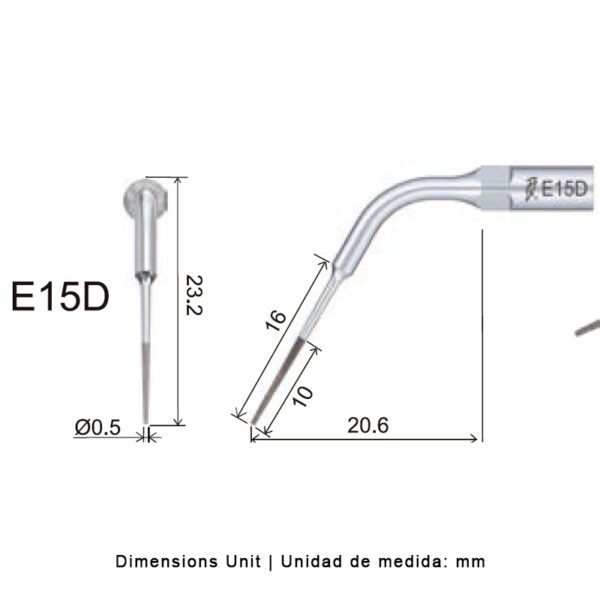 Punta ultrasonidos Woodpecker E15D compatible EMS | Endo Diamantada - Imagen 2