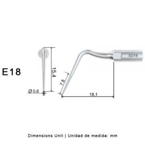 Punta ultrasonidos Woodpecker DTE E18 compatible EMS | Endo