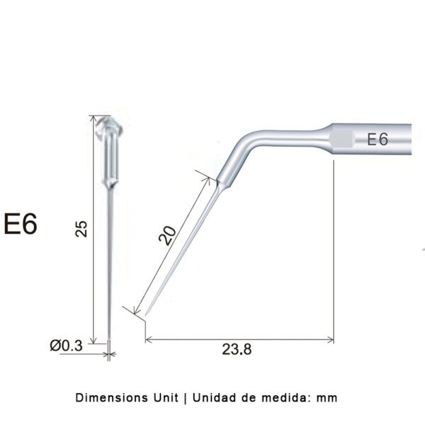 Punta ultrasonidos Woodpecker E6 compatible EMS | Endo - Imagen 2
