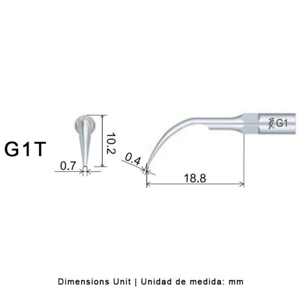Punta ultrasonidos Woodpecker G1T compatible EMS | Profilaxis Tratamiento Titanio - Imagen 2