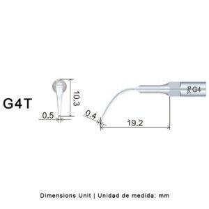 Punta ultrasonidos Woodpecker G4T compatible EMS | Profilaxis Tratamiento Titanio