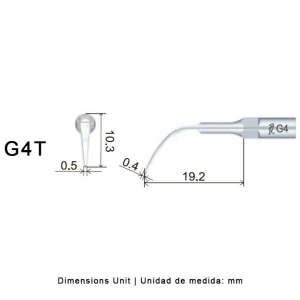 Punta ultrasonidos Woodpecker G4T compatible EMS | Profilaxis Tratamiento Titanio