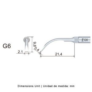 Punta ultrasonidos Woodpecker G6 compatible EMS | Profilaxis