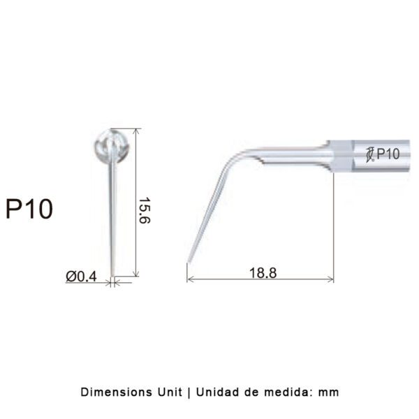 Punta ultrasonidos Woodpecker P10 compatible EMS | Perio - Imagen 2