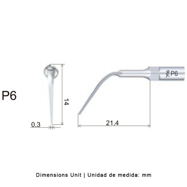Punta ultrasonidos Woodpecker P6 compatible EMS | Perio - Imagen 2