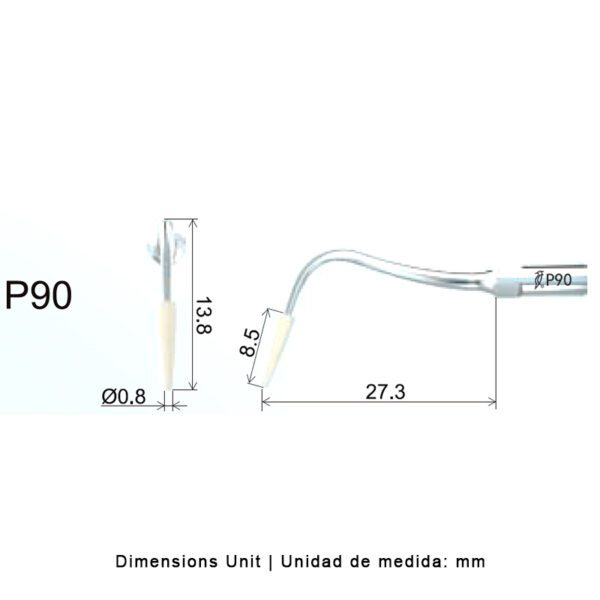 Punta ultrasonidos Woodpecker P90 compatible EMS | Implantes - Imagen 4