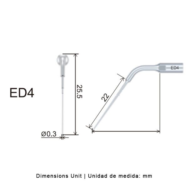 Punta ultrasonidos Woodpecker ED4 compatible Satelec | Endo - Imagen 2