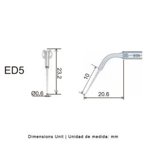 Punta ultrasonidos Woodpecker ED5 compatible Satelec | Endo