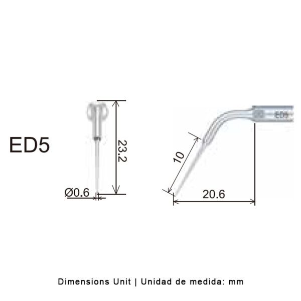 Punta ultrasonidos Woodpecker ED5 compatible Satelec | Endo