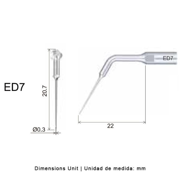 Punta ultrasonidos Woodpecker ED7 compatible Satelec | Endo - Imagen 2