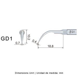 Punta ultrasonidos Woodpecker GD1 compatible Satelec | Profilaxis