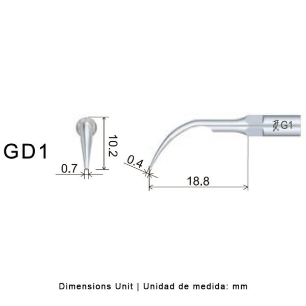 Punta ultrasonidos Woodpecker GD1 compatible Satelec | Profilaxis