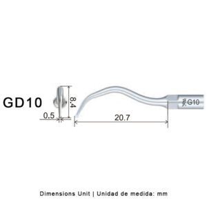 Punta ultrasonidos Woodpecker GD10 compatible Satelec | Profilaxis