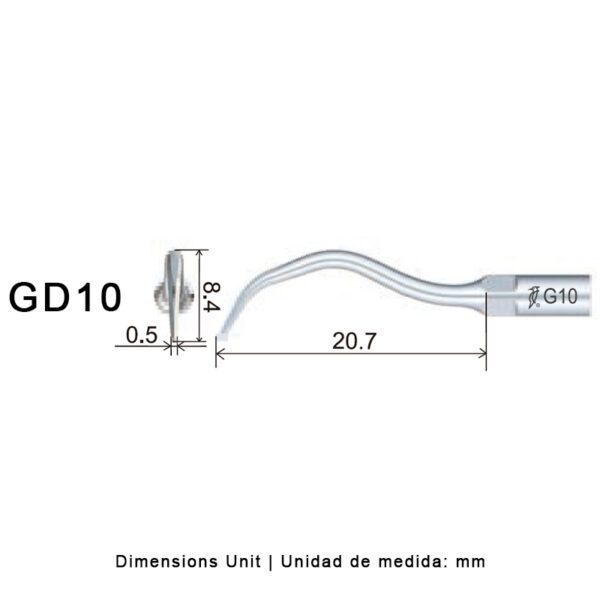 Punta ultrasonidos Woodpecker GD10 compatible Satelec | Profilaxis