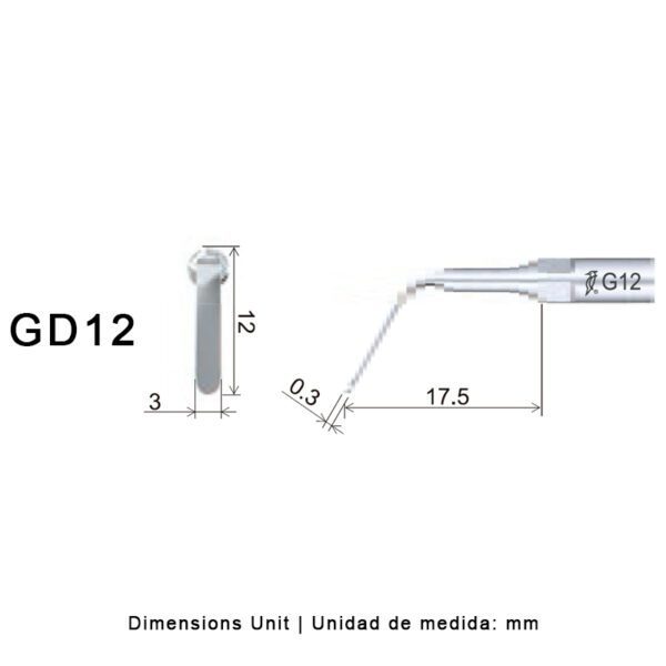 Punta ultrasonidos Woodpecker GD12 compatible Satelec | Profilaxis - Imagen 2