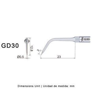 Punta ultrasonidos Woodpecker GD30 compatible SATELEC | Profilaxis, Tallado Diamantada