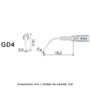 Punta ultrasonidos Woodpecker GD4 compatible Satelec | Profilaxis