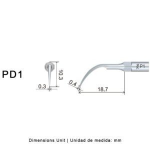 Punta ultrasonidos Woodpecker PD1 compatible Satelec | Perio