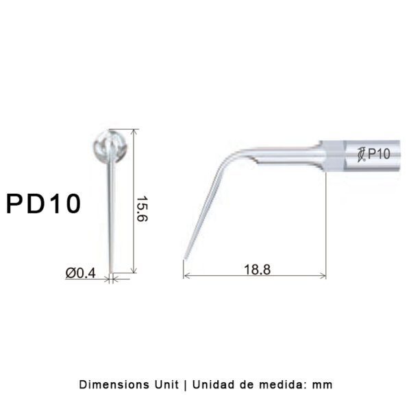Punta ultrasonidos Woodpecker PD10 compatible Satelec | Perio - Imagen 2