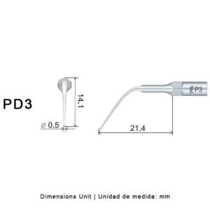 Punta ultrasonidos Woodpecker PD3 compatible Satelec | Perio
