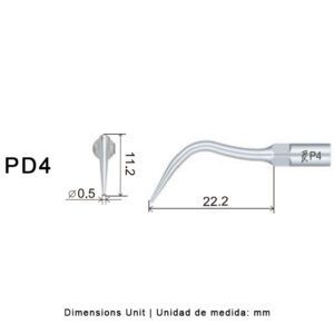Punta ultrasonidos Woodpecker PD4 compatible Satelec | Perio