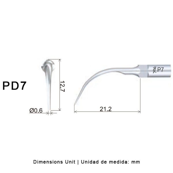 Punta ultrasonidos Woodpecker PD7 compatible Satelec | Perio - Imagen 2