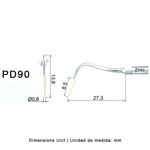 Punta ultrasonidos Woodpecker PD90 compatible Satelec | Implantes - Imagen 3
