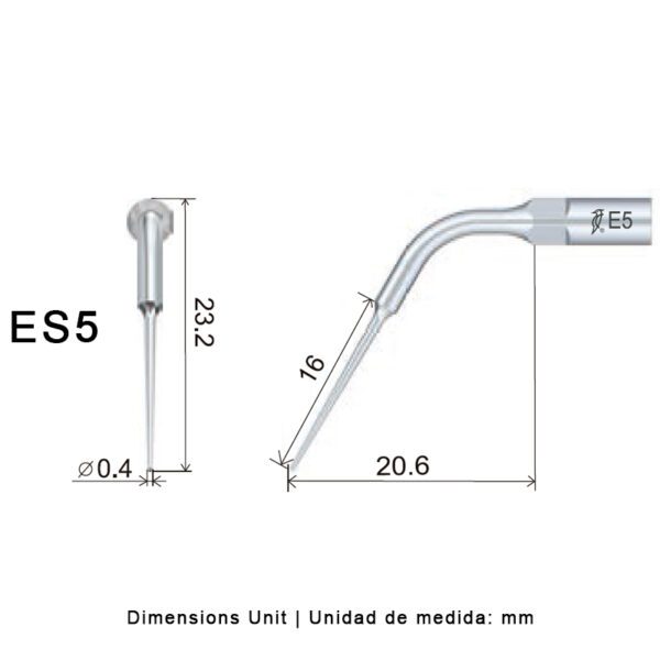 Punta ultrasonidos Woodpecker ES5 compatible SIRONA | Endo - Imagen 2