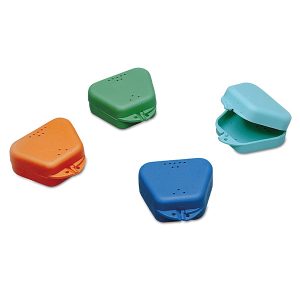 CAJAS PARA PLACAS DE ORTODONCIA COLOR NARANJA (BOLSA 25 U.)