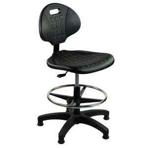 SILLA PUESTO DE TRABAJO - SIN RUEDAS - NEGRA - 1 REGULACION - CON APOYAPIES